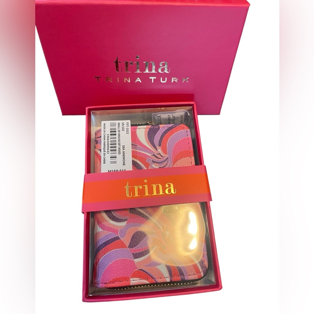 Trina Turk Sea Anemone Wallet with Pink and Purple Swirls